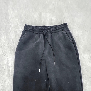 Ensemble de survêtement pour homme bleu clair à capuche avec strass, grande taille, décontracté, pour l'hiver, fermeture éclair - Product Image 5