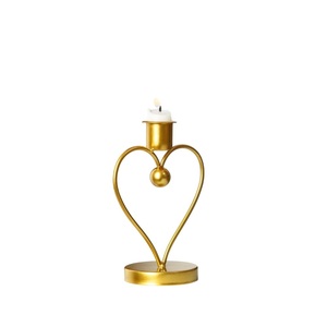 Élégant porte-bougie en métal doré en forme de cœur, chandelier en fer pour dîner romantique, mariage, Saint-Valentin, décoration intérieure, meilleur prix - Product Image 1