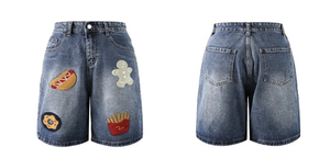 Shorts de Mezclilla de Cintura Media con Bolsillos, Lavado Claro, Estilo Casual, para Invierno y Verano, Pierna Recta, Tejido de Algodón - Product Image 5
