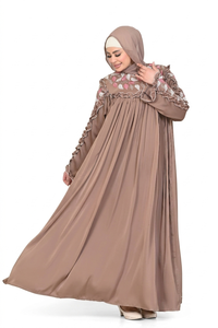 Abaya longue à capuche ample et modeste pour femme, brodée de papillons, idéale pour l'Aïd, le Ramadan et la prière - Product Image 3