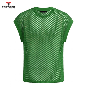 Prix d'usine – Nouveaux débardeurs de sport respirants en maille pour hommes – Gilets transparents en maille pour hommes en promotion - Product Image 5