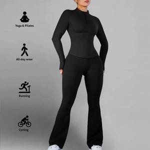 Conjuntos deportivos para mujer, camiseta deportiva sin costuras, pantalones cortos de yoga para gimnasio. - Product Image 4