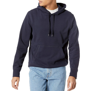 Pullover Cotton Polyester Mens <b>Brushed</b> <b>Back</b> Reverse Fleece Hoodies with Contrast Stitch Quick Dry Breathable Winter Casual - Product Image 5