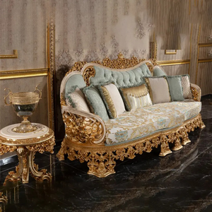 Canapé sectionnel français de haute qualité, mobilier de salon en bois d'acajou, luxe, sculpté à la main, ensemble de canapés classiques rembourrés, hôtel - Product Image 2