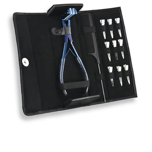 High Quality Surgical Grade Stainless Steel <b>Tape</b>-in Press Hair Extension Pliers Sectioning Clips Private Label Commercial Use - Product Image 4