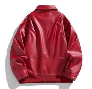 Men's <b>Leather</b> <b>Jacket</b> New Fashion <b>Crocodile</b> <b>Leather</b> Embossed Vintage Style Autumn Canvas <b>Jacket</b> - Product Image 2