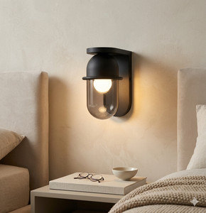 Lumetal T3444 Black Metal Wall Lamp LED 3000K Warm White Cylindrical Shade Modern <b>Minimalist</b> Design Button Control AC 220V - Product Image 3