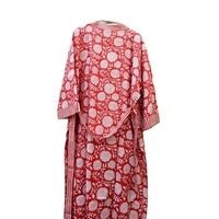 Kimono Wanita Katun Murni, Pakaian Tidur Musim Panas, Gaun Pantai, Kerah V, Gaya India, Pinggang Elastis, Bernapas, Untuk Penggunaan Sehari-hari
