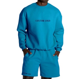 2025 Sudadera con logotipo personalizado para hombre y conjuntos cortos Último estilo Color sólido Invierno Tops cortos Trajes - Product Image 1