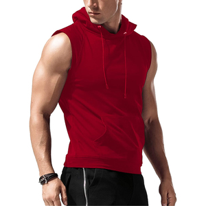 Sudadera sin mangas personalizada para hombre, OEM, de forro polar, corte ajustado, ropa deportiva al por mayor de fábrica - Product Image 1