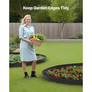 Resistente ai raggi UV 66 ft X 4 bordo da giardino in plastica senza scavare bordo flessibile del prato rotolo 60 punte 2 pali a terra Mini Decking paesaggistico - Product Image 2