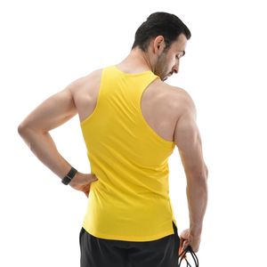 Men <b>Yellow</b> Sleeveless Gym Tank <b>Top</b> Racerback Workout <b>Vest</b> Breathable Muscle Fit Fitness Gym Sportswear Apparel OEM Factory - Product Image 6