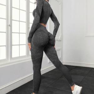 Ensemble de yoga pour femmes : soutien-gorge de sport sexy respirant, legging de yoga taille haute et haut de yoga à manches longues - Product Image 4