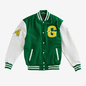 <b>Men's</b> Winter Varsity <b>Jacket</b> Woolen Fabric Eco-Friendly Breathable Windproof Thick High Street Style Patchwork Front OEM Service - Product Image 1