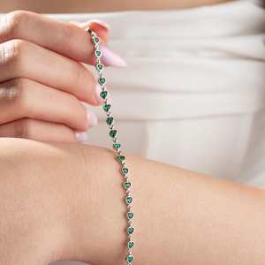 Hallmark Silver Little Green Heart Fine Charm Bracelet - Product Image 2