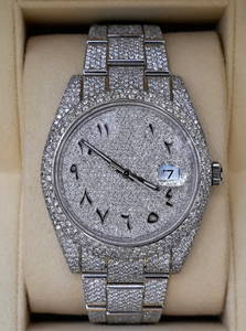 VVS Moissanite White <b>Arabic</b> Dial Stainless Steel Mechanical Movement Waterproof High Quality Unisex Luxury <b>Watch</b> - Product Image 3