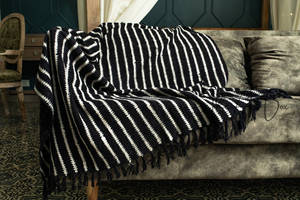 Manta de lana hecha a mano de moda india, edredón suave y textil étnico, telar tejido con patrón de cama, uso de sofá-venta al por mayor - Product Image 2