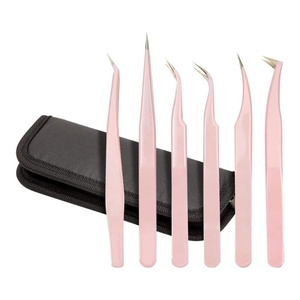 Pinzas Profesionales de Acero Inoxidable Japonés Personalizables de 45/75/90 Grados para Volumen de Pestañas, Punta Suave, Agarre Preciso y Duradero - Product Image 1