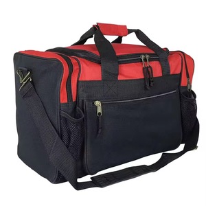 Red And Black 600D <b>Duffel</b> <b>Bag</b> 30-<b>40L</b> With Shoulder Strap And Zipper Pockets - Product Image 3