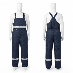 Premium 280 GSM Poly Cotton Twill Unisex Hi Visibility CE Certified <b>Waterproof</b> Anti-Bacterial <b>Work</b> Bib Pant Navy Blue Reinforced - Product Image 1
