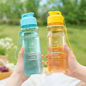 ขวดน้ำพลาสติก PET ปลอดสาร BPA ขนาด 550 มล. แบบสปอร์ต พร้อมฝาปิดแบบพลิกและสายสะพาย รับผลิตตามสั่งพร้อมโลโก้ โรงงานเวียดนาม - Product Image 5