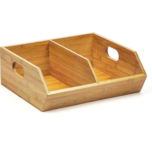 Eco-Friendly Stackable Wood Pantry <b>Storage</b> Basket Modular Kitchen Organizer Baskets With For Potato Onion And Fresh <b>Vegetable</b> - Product Image 6