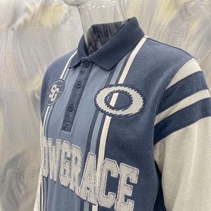 Snowgrace Vêtement unisexe à manches longues en jersey rayé, col rabattu, coupe classique, respirant, en polyester, pour toutes les saisons, pour adultes - Product Image 4