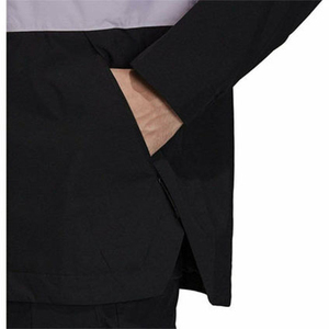 Wholesale <b>Men's</b> Hooded Windproof Rain <b>Jacket</b> Color Blocking Purple Black Polyester Casual Autumn Coat with Zipper Closure - Product Image 2