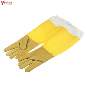 Guantes de Trabajo para Apicultura, Guantes Largos para Apicultor, Resistentes a Picaduras de Abeja, Guantes de Seguridad de Lona con Palma Completamente Recubierta de Cuero Vacuno - Product Image 6