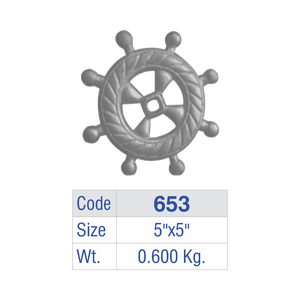 Ships Wheel Aluminum Balcony Railing Panel Cast <b>Iron</b> Rope Trim Fence Insert Luxury Villa Guardrail Maritime Helm Crest Medallion - Product Image 6