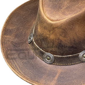 Sombrero de cuero para hombre, estilo Fedora clásico, sombrero de moda, sombrero de cuero para hombre, ajuste regulable, sombrero informal para exteriores, sombrero de vaquero de cuero para hombre - Product Image 6