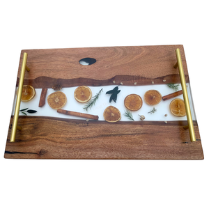 Handmade Rustic Wooden Storage <b>Rack</b> With Dried Citrus And Herbs Display - Product Image 2