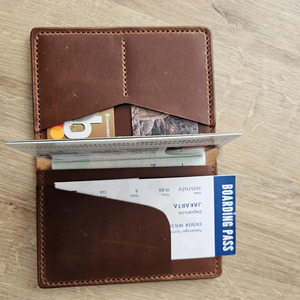 Genuine Leather Travel Passport Organizer RFID Wallet Multiple <b>Card</b> Slots Luggage Tag Custom Logo Personalized Branding for sale - Product Image 4