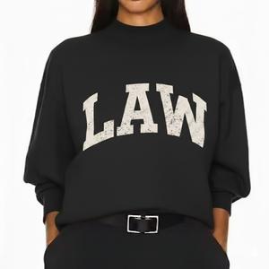 Sweat-shirt oversize en molleton pour femme avec logo personnalisé, 100% coton, motif uni, col montant, style streetwear - Product Image 2