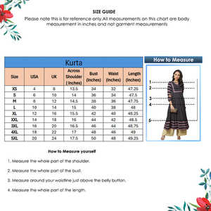 Kurta Anarkali Negra de Rayón con Estampado Floral para Mujer, con Cuello Angrakha y Mangas Tres Cuartos, Diseñada para Vestimenta Étnica Global - Product Image 5