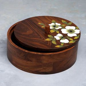 High Quality Sheesham Wood Roti Box – Handmade Polished Chapati Holder – Decorative Dining <b>Table</b> Serveware - Product Image 2
