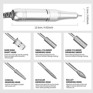 Kit de Taladro Eléctrico Portátil Recargable de 45000 RPM para Uñas con 11 Brocas y Pantalla LED, Ultrasilencioso y Base Incluida - Product Image 5