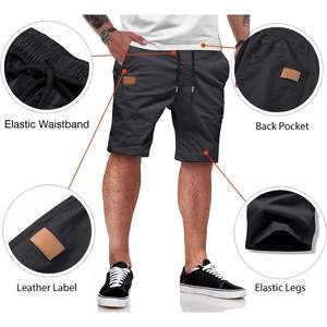 2025 hommes décontracté Joggers pantalons Shorts taille XL tissé tissu éponge Anti-rides personnalisable Logo coloré lavage pli formel - Product Image 4