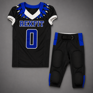 Conjunto de Uniforme de Fútbol Americano Rexfit Unisex, Camiseta y Pantalones Sublimados, Transpirables, de Malla, Cuello en V, Sin Mangas, Absorbentes de Humedad, Elásticos - Product Image 2
