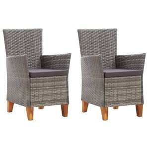 Juego de 2 Sillas de Jardín Grises y Gris Oscuro - Product Image 1