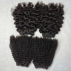 Extensions de cheveux à bandes 100% cheveux humains vietnamiens bruts, lot de cheveux, boucles crépues, boucles Jerry, ondulations naturelles, double trame, un donneur, directement de l'usine - Product Image 4