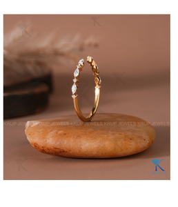 Premium Marquise & Round Brilliant <b>Open</b> Cuff <b>Ring</b> in 14K 18K Gold Adjustable Statement Jewelry for Women Fine Jewelry - Product Image 5