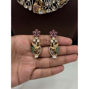 24K Gold Plated Bridal Fine Jewelry Set-Royal Premium Garden Collection Wedding India - Product Image 3