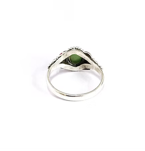 <b>925</b> <b>Silver</b> Natural Aventurine Gemstone Lightweight Unisex Statement <b>Ring</b> (3.9 Gram) Comfortable Fit - Product Image 3