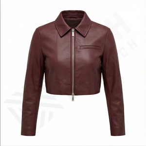 Chaqueta de Cuero para Mujer, Nueva Moda, Ropa de Abrigo de Invierno, Transpirable, Tejida, de Alta Calidad, Personalizada, al por Mayor - Product Image 2