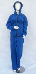Royal Blue <b>Ladies</b> Oversized Sweat Set Top Bottom Heavyweight Fleece 100% Organic Cotton Quick Dry Breathable Custom Color - Product Image 3