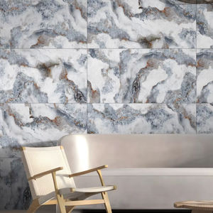 Carreaux de sol en porcelaine vitrifiée brillante grand format Lapiz Black Design, 600x1200mm, noir profond, pour décoration moderne - Product Image 1