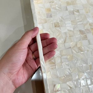 Plateau de service carré pliable artisanal en nacre durable avec finition brossée pour salon Ramadan - Product Image 4