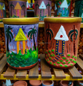 Vasos de Beber de Terracota Pintados a Mano, Ecológicos, Vintage, Herméticos, de Arcilla Natural, Tradicionales Indios Kulhad, Aptos para Microondas - Product Image 3