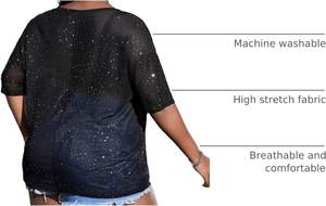 Delta Sorority 13 Inspired Hip Hop Performance Wear T-Shirt Women's Breathable <b>Sequins</b> Short Sleeve Mesh Fabric Jersey <b>Top</b> - Product Image 3